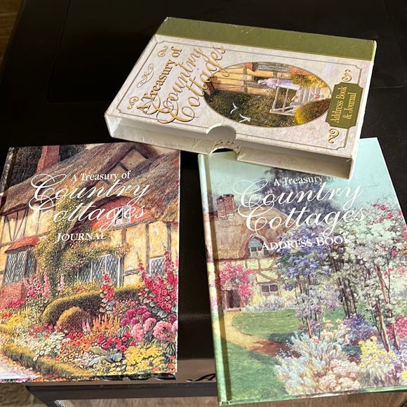 Elegant & stylish address book & journal set with Country Cottage designs - Picture 1 of 11